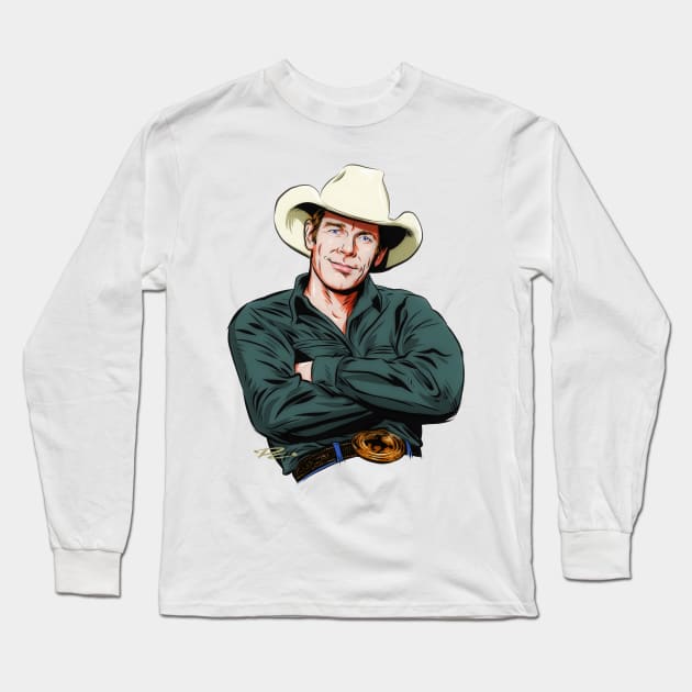 Chris LeDoux - An illustration by Paul Cemmick Long Sleeve T-Shirt by PLAYDIGITAL2020